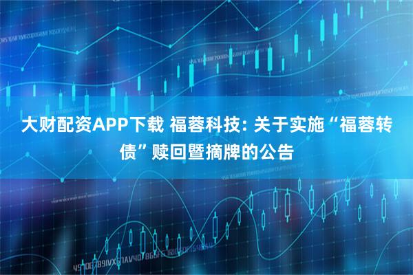 大财配资APP下载 福蓉科技: 关于实施“福蓉转债”赎回暨摘牌的公告