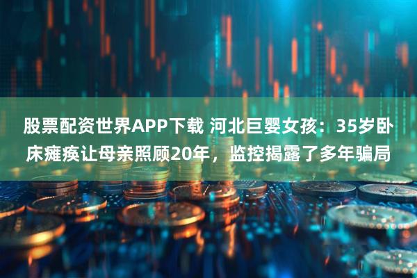 股票配资世界APP下载 河北巨婴女孩:35岁卧床瘫痪让母亲照顾20年,监控揭露了多年骗局